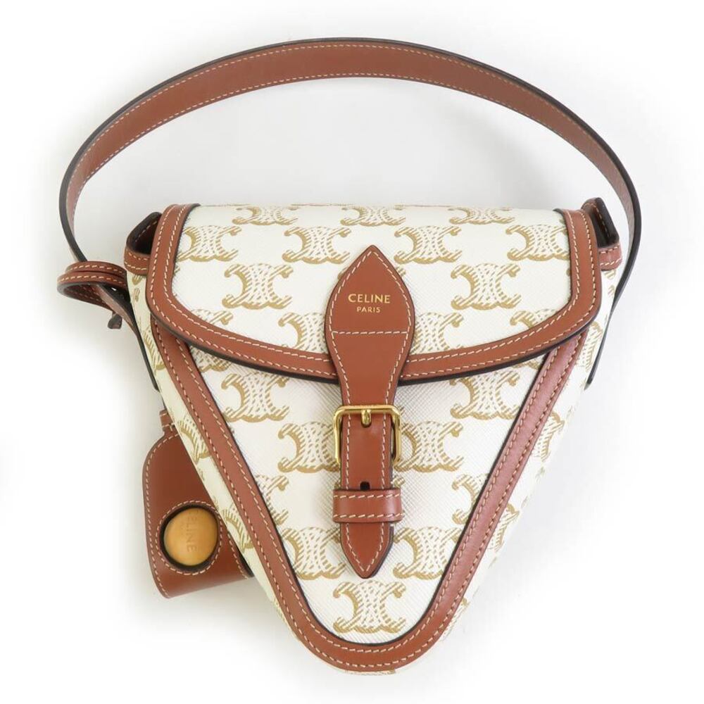 Celine Petanque Ball Case Metal Silver Off White Brown